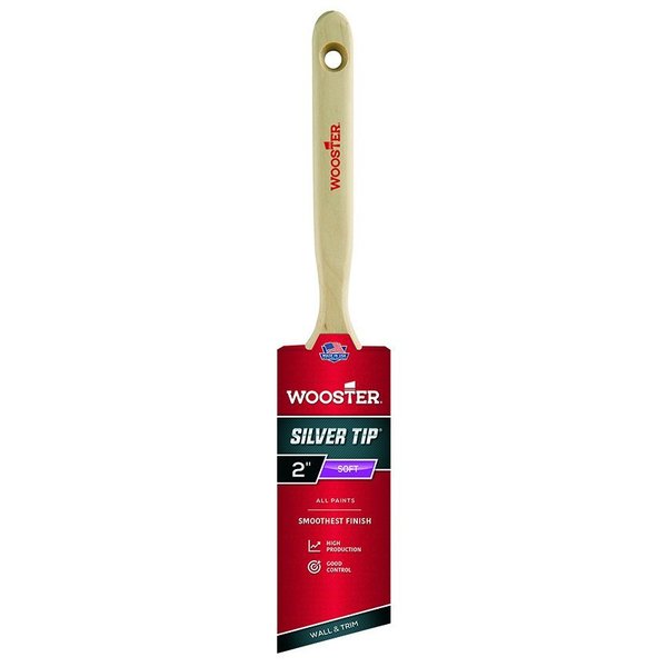 Wooster 2" Angle Sash Paint Brush, Silver CT Polyester Bristle, Wood Handle 5221